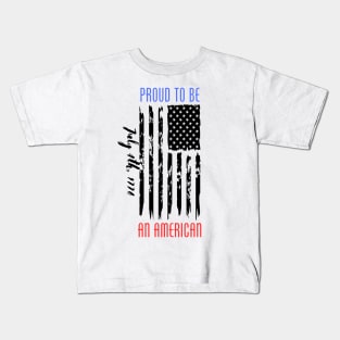 Proud American 4th of July Independance Day Kids T-Shirt